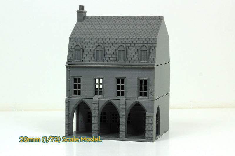 French Town Medieval Building C - Tabletop Wargaming WW2 Terrain | 15mm 20mm 28mm HO Scale 3D Printed Miniature