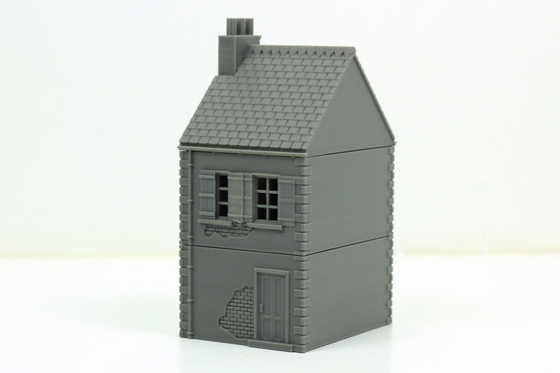 French Village Small House (DS T4) - Tabletop Wargaming WW2 Terrain Miniature | 15mm 20mm 28mm HO Scale | 3D Printed Model Flames of War