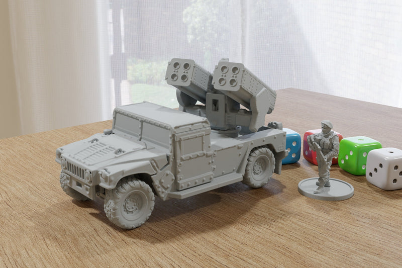 Armed Humvee (Hummer) - Miniature Gaming Tabletop RPG - 28mm Vehicle