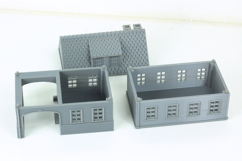 German House with Arch - Tabletop Wargaming Terrain - Miniature Gaming - 3D Printed