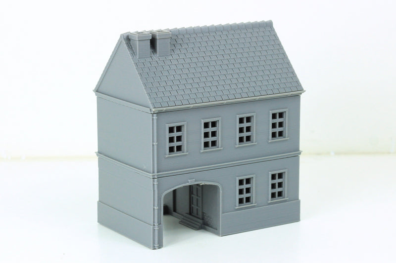 German House with Arch - Tabletop Wargaming Terrain - Miniature Gaming - 3D Printed