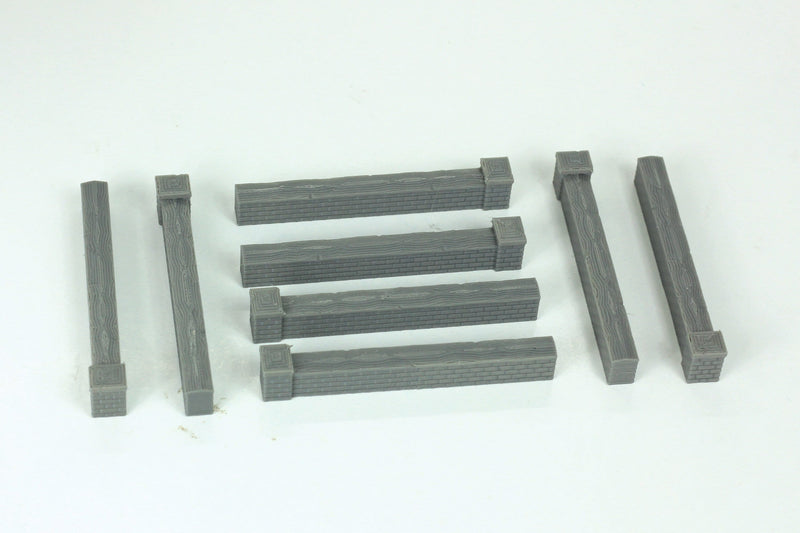 Rock Bottom Town Walls - Tabletop Wargaming WW2 Terrain 28mm Miniature 3D Printed Model | Bolt Action