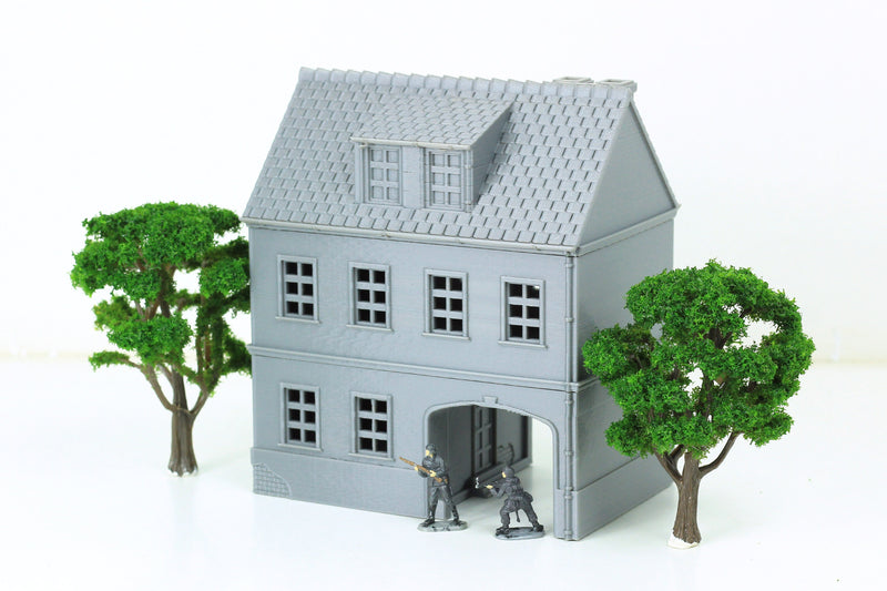 German House with Arch - Tabletop Wargaming Terrain - Miniature Gaming - 3D Printed