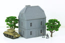 German Village Set of 4 Houses - Tabletop Wargaming Terrain - Miniature Gaming - 3D Printed