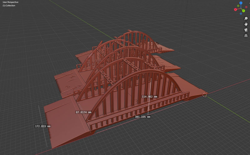 Steel Arch Bridge - Tabletop Wargaming WW2 Terrain Miniature | 15mm 20mm 28mm | 3D Printed Model