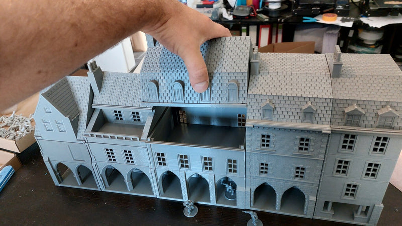 Carentan The Medieval Arcades Row - Tabletop Wargaming WW2 Terrain | 15mm 20mm 28mm HO Scale 3D Printed Miniature