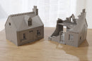 Normandy French Village House SS-T2 (VOLUME 2) - Tabletop Wargaming Terrain | Destroyed - Intact | 3D Printed Miniature | Flames of War