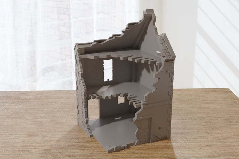 Normandy French Village House DS-T6 (VOLUME 2) - Tabletop Wargaming Terrain | Destroyed - Intact | 3D Printed Miniature | Flames of War