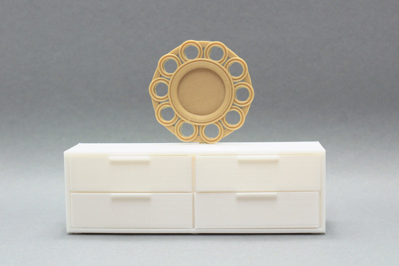 Mirror Frame with Ring Pattern - Dollhouse Miniature 1:12 Miniature Dollhouse Furniture