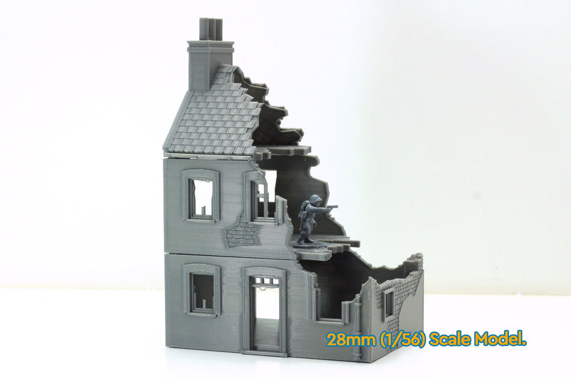Normandy French Village House DS-T5 (VOLUME 2) - Tabletop Wargaming Terrain | Destroyed - Intact | 3D Printed Miniature | Flames of War
