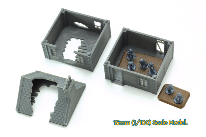 Normandy French Village House DS-T7 (VOLUME 2) - Tabletop Wargaming Terrain | Destroyed - Intact | 3D Printed Miniature | Flames of War