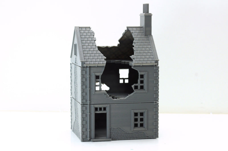 Normandy French Village House DS-T7 (VOLUME 2) - Tabletop Wargaming Terrain | Destroyed - Intact | 3D Printed Miniature | Flames of War