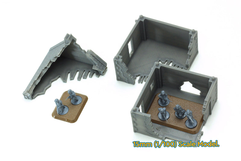 Normandy French Village House DS-T6 (VOLUME 2) - Tabletop Wargaming Terrain | Destroyed - Intact | 3D Printed Miniature | Flames of War