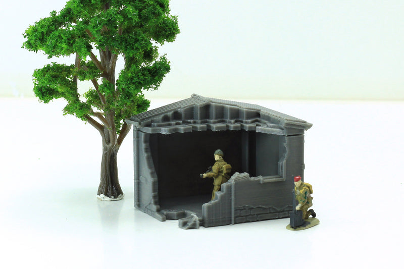 Normandy French Village Shed T2 (VOLUME 2) - Tabletop Wargaming Terrain | Destroyed - Intact | 3D Printed Miniature | Flames of War