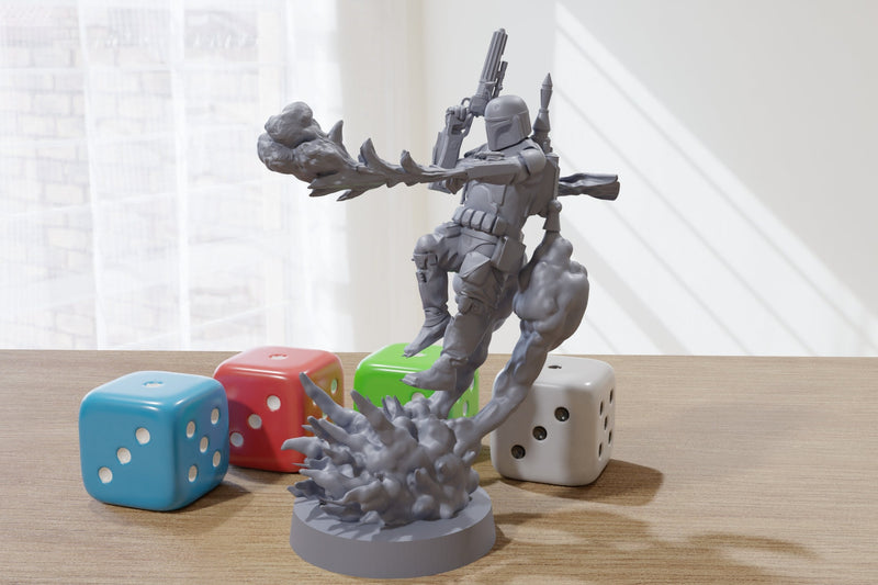 Boba Fett - Hero Pose - Star Wars Legion 35mm Proxy Miniature for Tabletop RPG