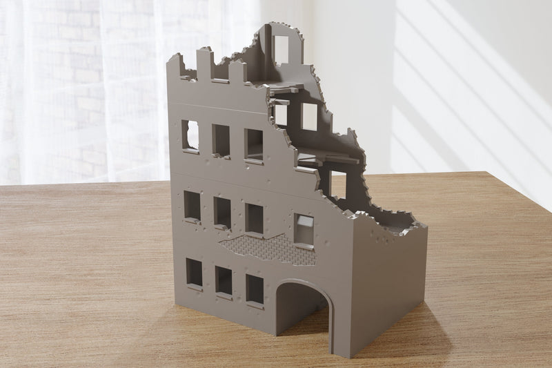 Stalingrad Ruined Residentials SRH MST2 - Tabletop Wargaming WW2 Terrain | Miniature 3D Printed Model | Flames of War & Bolt Action
