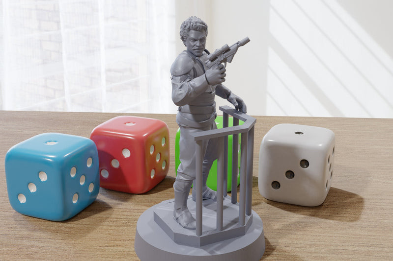 Lando with or without Helmet - Hero Pose - Star Wars Legion 35mm Proxy Miniature for Tabletop RPG