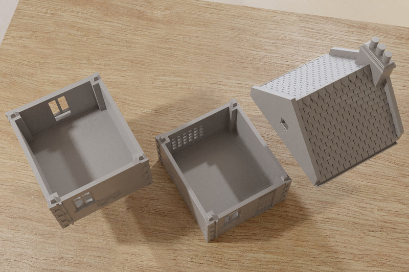 French Commercial Passage Set - Tabletop Wargaming WW2 Terrain | Miniature 3D Printed Model | Flames of War & Bolt Action