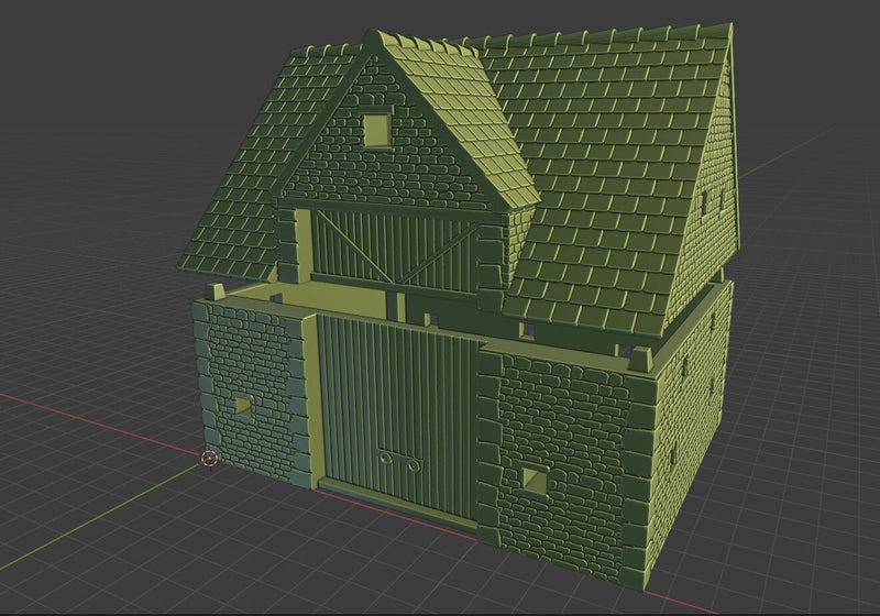 Normandy French Farm Barn - Tabletop Wargaming WW2 Terrain | Proxy 3D Printed Miniature for Bolt Action - Chain of Command - Flames of War