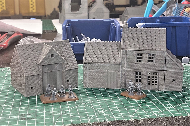 Normandy French Farm Set - Tabletop Wargaming WW2 Terrain | Proxy 3D Printed Miniature for Bolt Action - Chain of Command - Flames of War