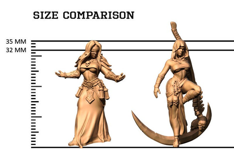 Ececia - 3D Printed Minifigure - Proxy Minis for DnD, Baldurs Gate, Tabletop Fantasy RPG - 28mm / 32mm / 75mm Scale