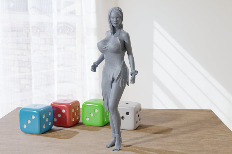 Sexy Warrior Queen Loose - DnD Miniature | Dungeons and Dragons Mini - Collectibles and Rolepaying - 32mm - 28mm - 75mm Scales
