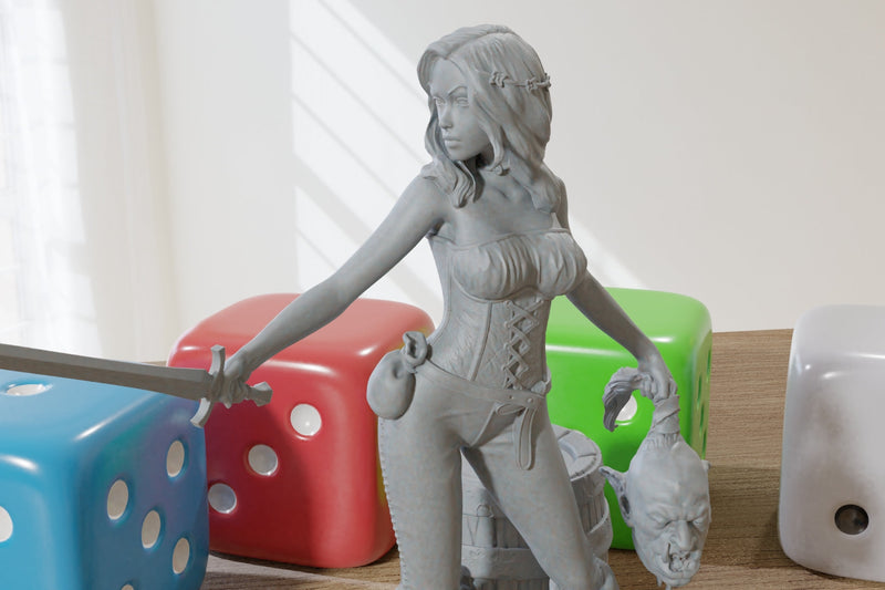 Sexy Jalissa Warrior - Sexy Pin-Up Fan Art - SFW - NSFW - 3D Resin Print Figure - 75mm Scale