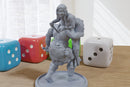 Barbarian Capturing a Girl - 3D Printed Minifigures for Fantasy Miniature Tabletop Games DND, Frostgrave 28mm / 32mm / 75mm
