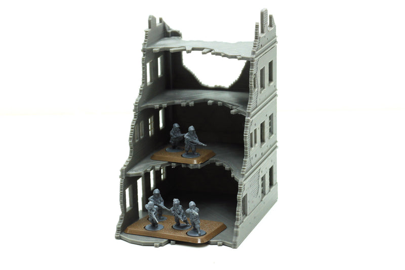 Stalingrad Ruined Apartments SRH MST1 - Tabletop Wargaming WW2 Terrain | Miniature 3D Printed Model | Flames of War & Bolt Action