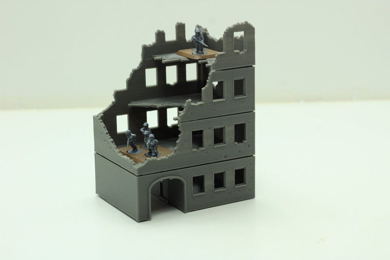 Stalingrad Ruined Residentials SRH MST2 - Tabletop Wargaming WW2 Terrain | Miniature 3D Printed Model | Flames of War & Bolt Action