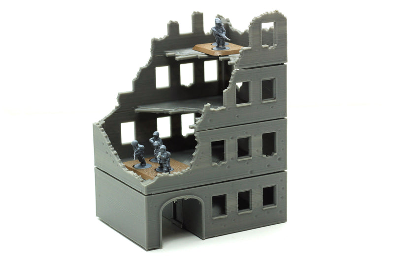 Stalingrad Ruined Residentials SRH MST2 - Tabletop Wargaming WW2 Terrain | Miniature 3D Printed Model | Flames of War & Bolt Action