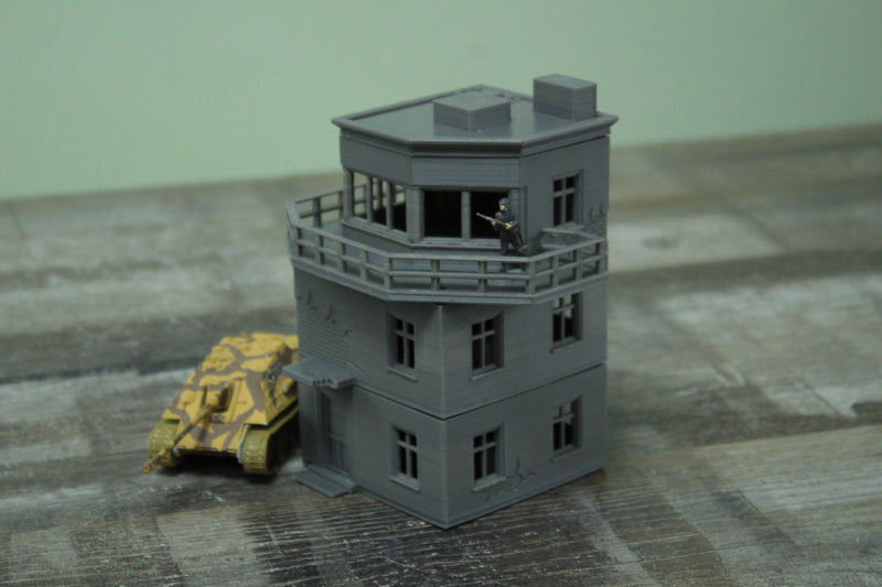 Airfield Control Tower - 3D Printed Miniature Wargaming Terrain - Awesome for Tabletop Games like Bolt Action or Flames or War