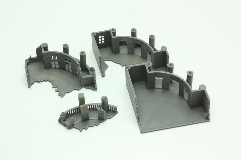 Stalingrad Ruined Corner Hotel SRH MST4 - Tabletop Wargaming WW2 Terrain | Miniature 3D Printed Model | Flames of War & Bolt Action