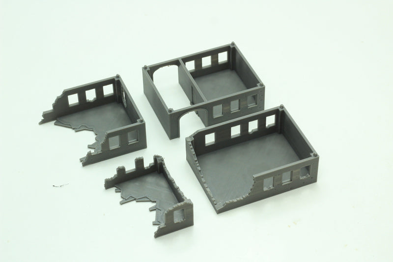 Stalingrad Ruined Residentials SRH MST2 - Tabletop Wargaming WW2 Terrain | Miniature 3D Printed Model | Flames of War & Bolt Action