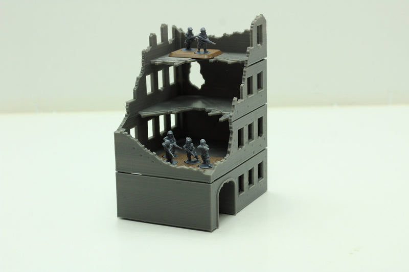 Stalingrad Ruined Residentials SRH MST2 - Tabletop Wargaming WW2 Terrain | Miniature 3D Printed Model | Flames of War & Bolt Action
