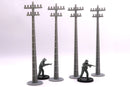 Euro Asian Telephone Poles Set (4pc) - 3D Printed Tabletop Wargaming Terrain - Ideal for Games like Oscar Mike - Vietnam Alpha