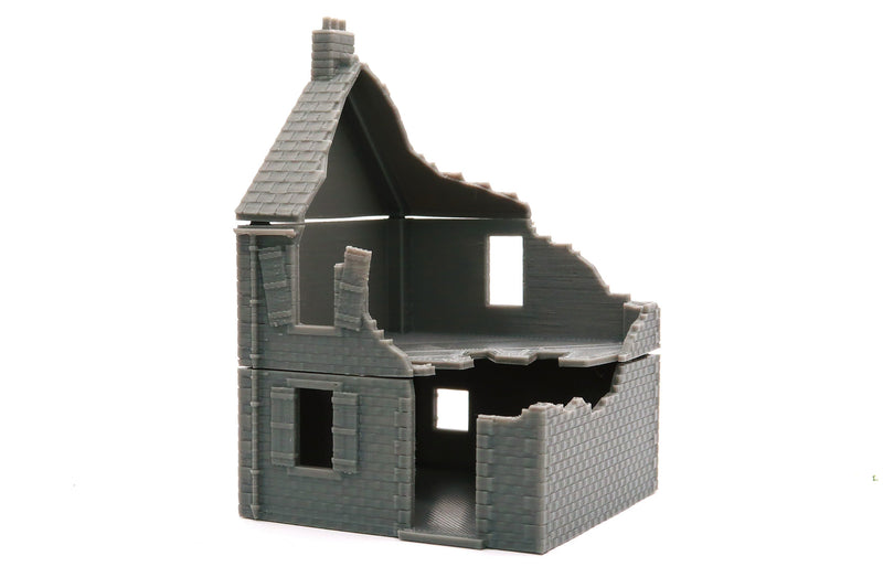 Normandy French Village Set (VOLUME 1 - Destroyed) 3D Printed Tabletop Wargaming Terrain for Miniature Games like Bolt Action, Flames of War
