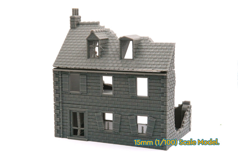 Normandy French Village Set (VOLUME 1 - Destroyed) 3D Printed Tabletop Wargaming Terrain for Miniature Games like Bolt Action, Flames of War