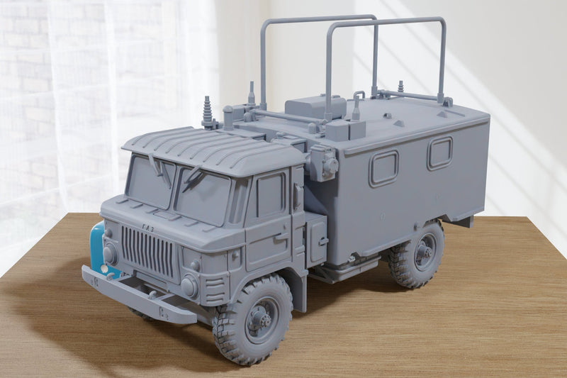 Gaz-66 R142 Radio Truck - 3D Resin Printed Modern Wargaming Vehicles - Miniatures for Tabletop Wargames - TTRPG