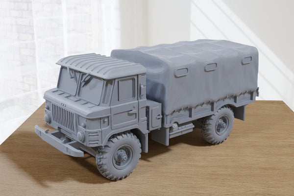 Gaz-66 Covered Back - 3D Resin Printed Modern Wargaming Vehicles - Miniatures for Tabletop Wargames - TTRPG