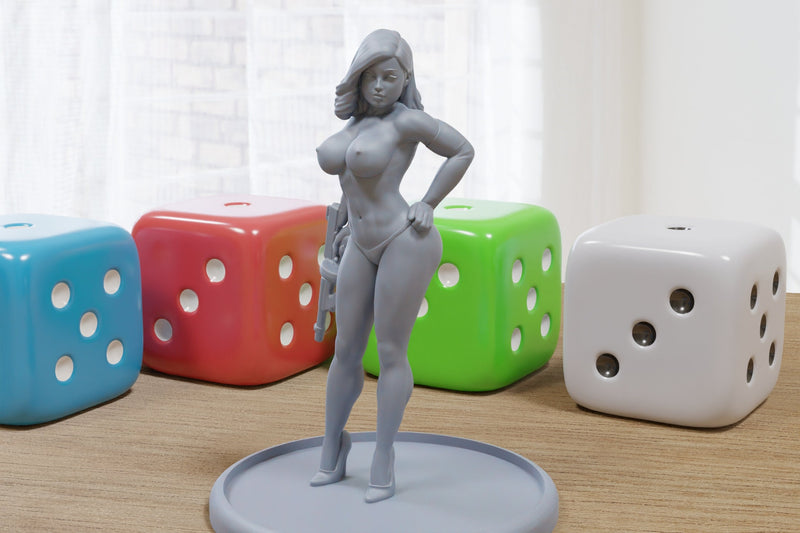 Jesse Sexy Pinup SFW/ NSFW 3D Printed Minifigures for Fantasy Miniature Tabletop Games DND, Frostgrave 28mm / 32mm