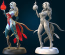 Dark Elf Wizard Sexy Pinup 3D Printed Minifigures for Fantasy Miniature Tabletop Games DND, Frostgrave 28mm / 32mm / 75mm