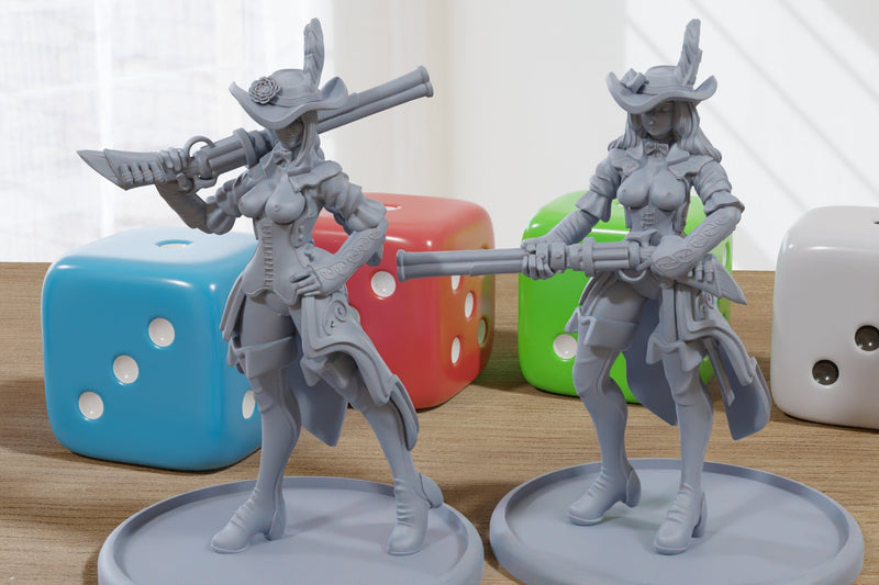 Wild West Enchantres Courtesan Sexy Pinup SFW/ NSFW 3D Printed Minifigures for Fantasy Miniature Tabletop Games DND, Frostgrave