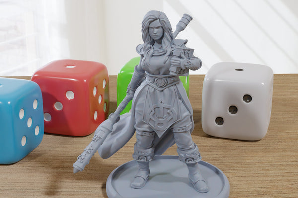 Henda - 3D Printed Minifigure - Proxy Minis for DnD, Baldurs Gate, Tabletop Fantasy RPG - 28mm / 32mm