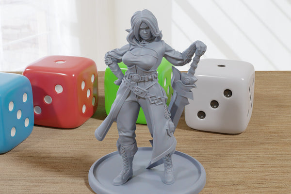 KenzaIriel - 3D Printed Minifigure - Proxy Minis for DnD, Baldurs Gate, Tabletop Fantasy RPG - 28mm / 32mm