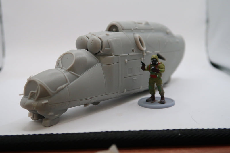 Mi-24D Hind - Soviet Attack Helicopter - 3D Printed Vehicle for Miniature Tabletop Wargames - 28mm / 20mm / 15mm Scales