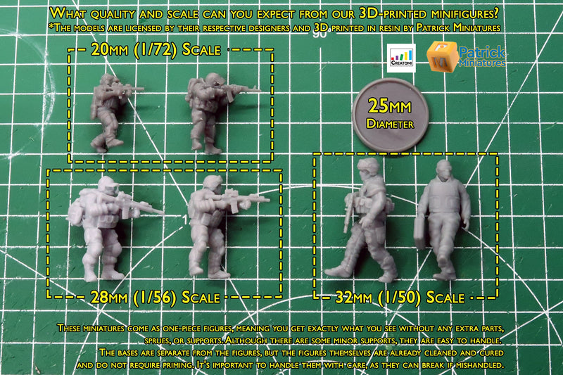 Wraith Company - 3D Printed - 28mm Scale - Miniature Wargaming Minifigures - Tabletop Wargames