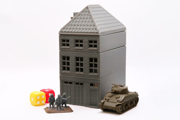 Arnhem The Netherlands Historical Building DS T1 - 3D Printed Tabletop Wargaming Terrain for Miniature Games like Bolt Action, Flames of War