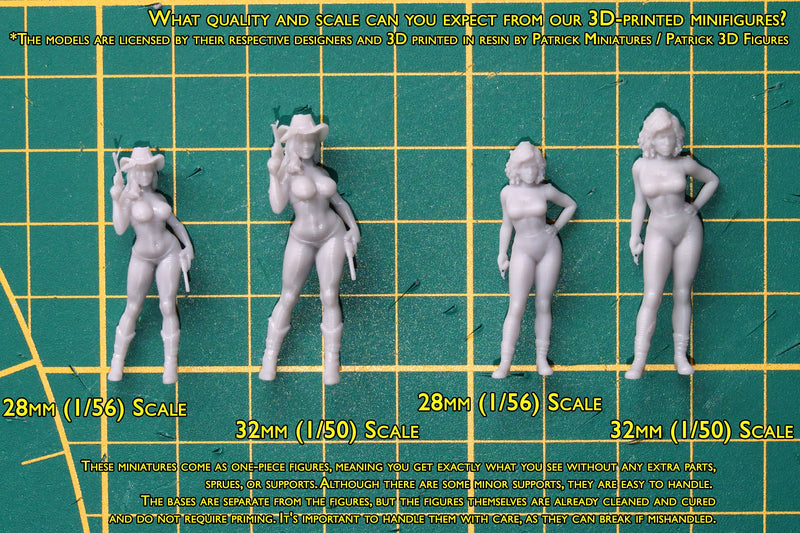 Alva Sexy Pin-Up - 3D Printed Minifigures for Fantasy Miniature Tabletop Games DND, Frostgrave 28mm / 32mm / 75mm