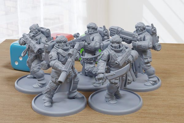 Janissaries - 3D Printed Proxy Minifigures for Sci-fi Miniature Tabletop Games like Stargrave and Five Parsecs from Home